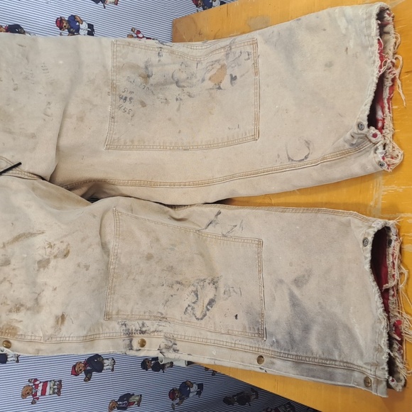 Vintage Carhartt UFCW union-made quilt line bib workwear half zip overalls - Picture 2 of 10